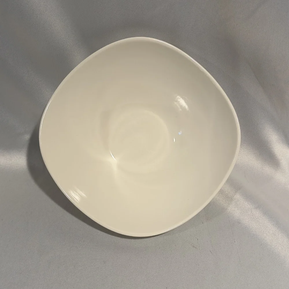 Vintage Mikasa Swirl Square White Ironstone Serving Bowl Square Modernist